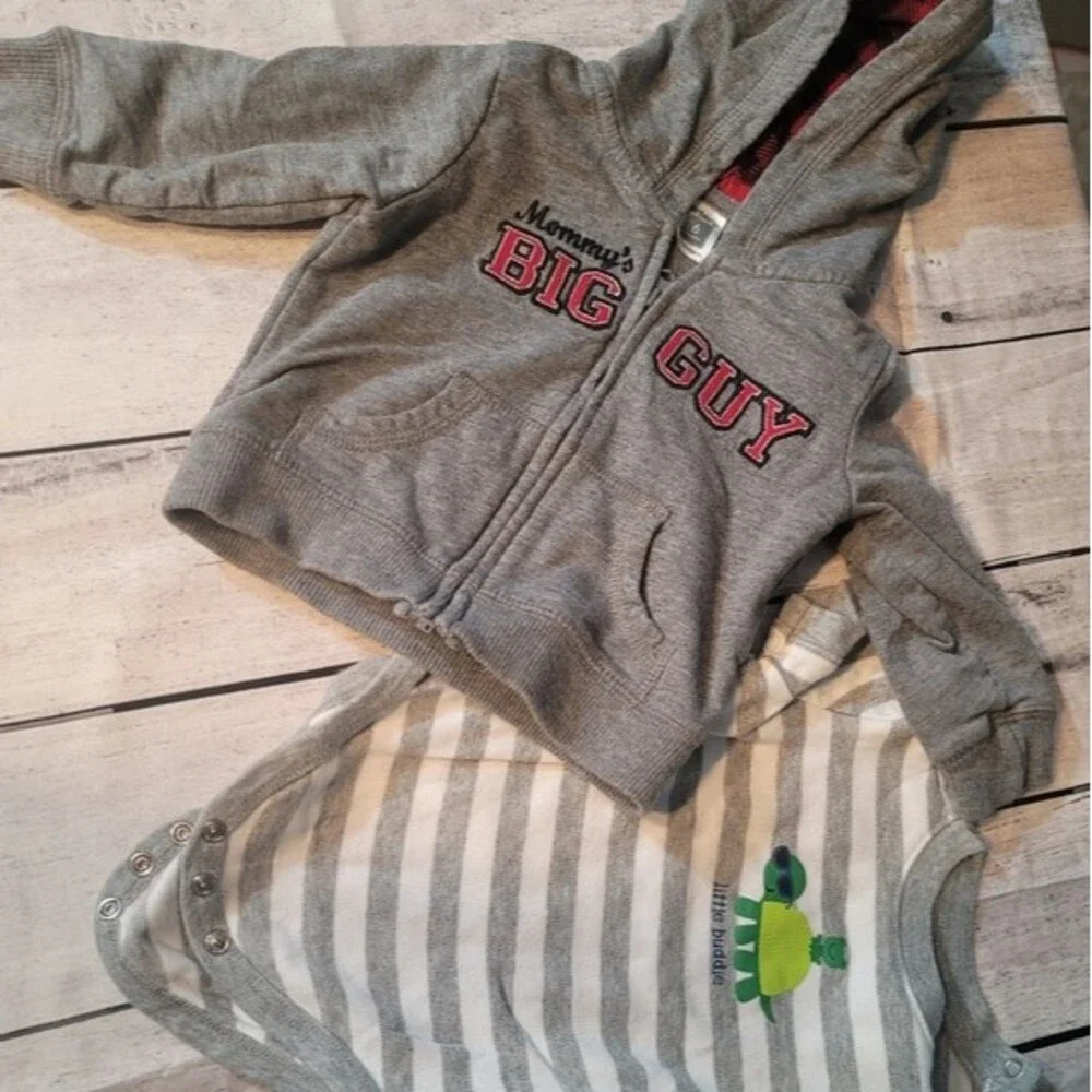Carters Boy Jacket 6months Bodysuit 6-9/ 6-12month 4piece Bundle Set
